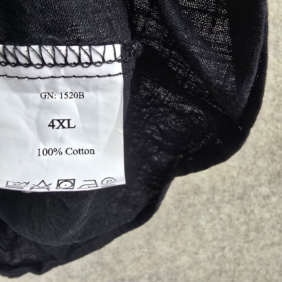 Black Womens 4XL Top Embroidered Boho Style Short Sleeves Cotton Pre-Owned - Picture 3 of 6